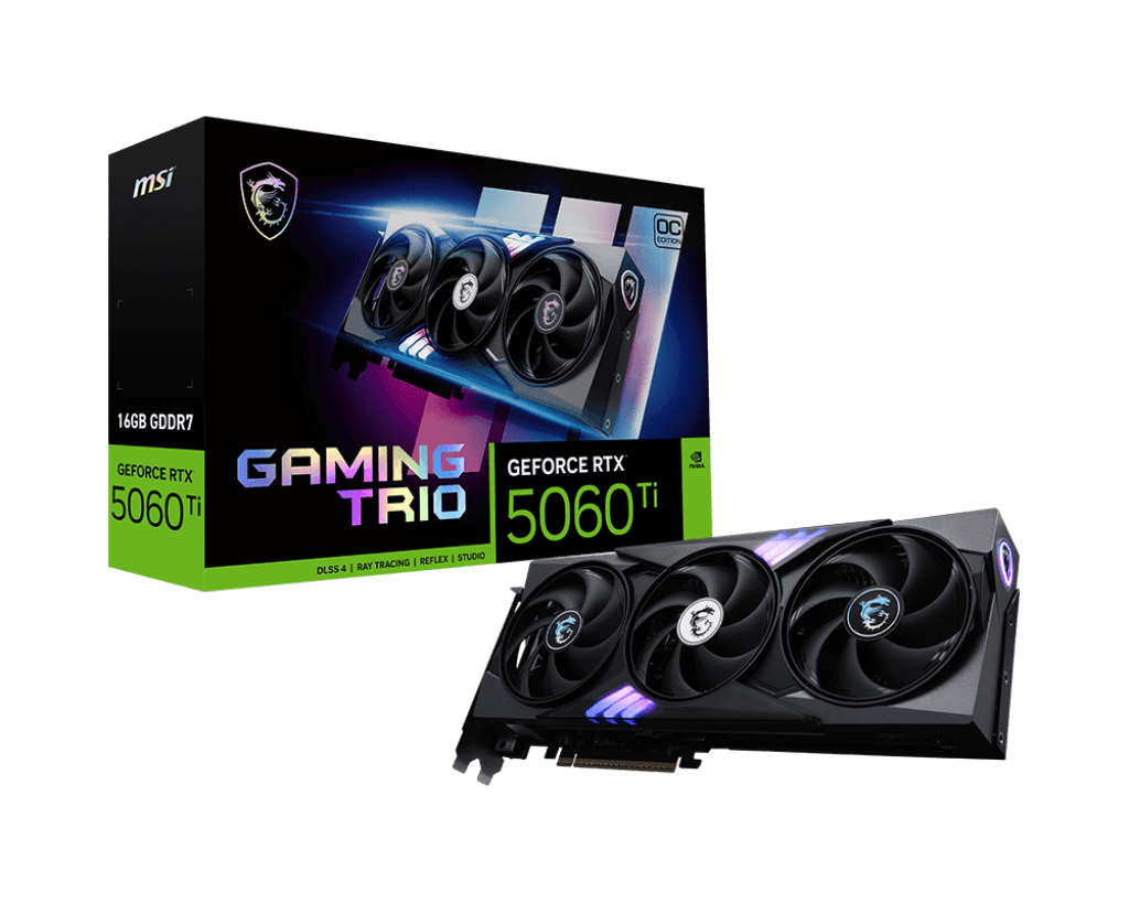 MSI Nvidia GeForce RTX™ 5060 Ti 16GB GAMING TRIO OC Desktop Graphics Card