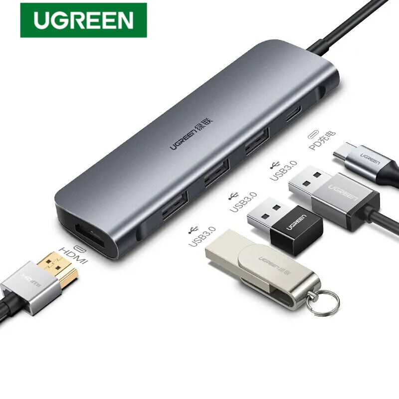 UGREEN USB C to HDMI, 100W Power Delivery, 3 x USB 3.0 Data Ports 5 in 1 Docking Station - CM136 70495