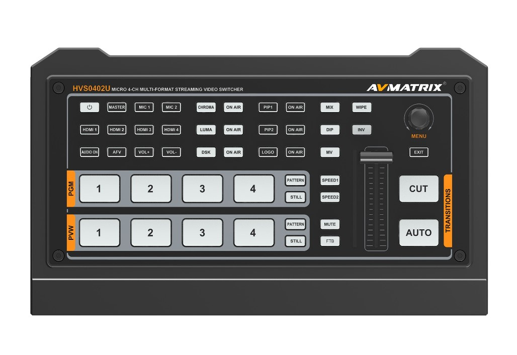 AVMATRIX HVS0402U Micro 4 Channel HDMI Live-Stream Video Switcher