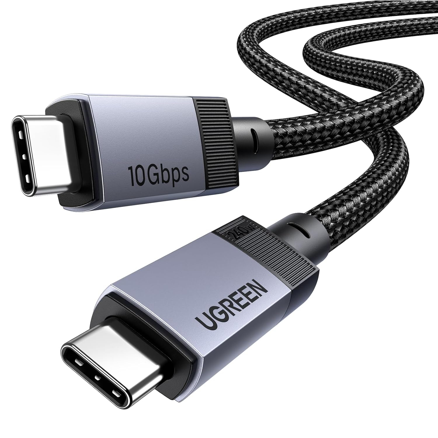 UGREEN 240W USB C Cable Gen2 10Gbps USB 3.2 Supporting 4K 60Hz Video Output Fast Charging Cable 2M