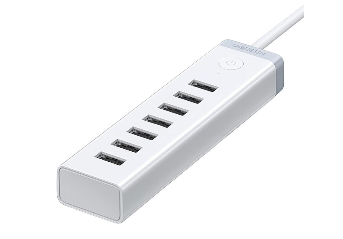 UGREEN 7-Port Powered USB Hub USB 3.0 High-Speed 7-Port Hub