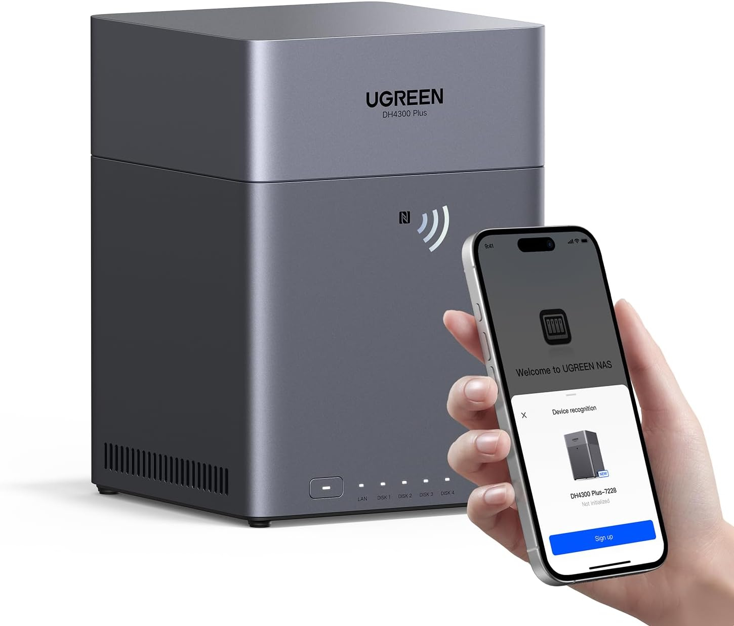 UGREEN NAS Plus 85660 4-Bay, Support Capacity up to 128TB (Diskless) | Remote Access (Diskless)