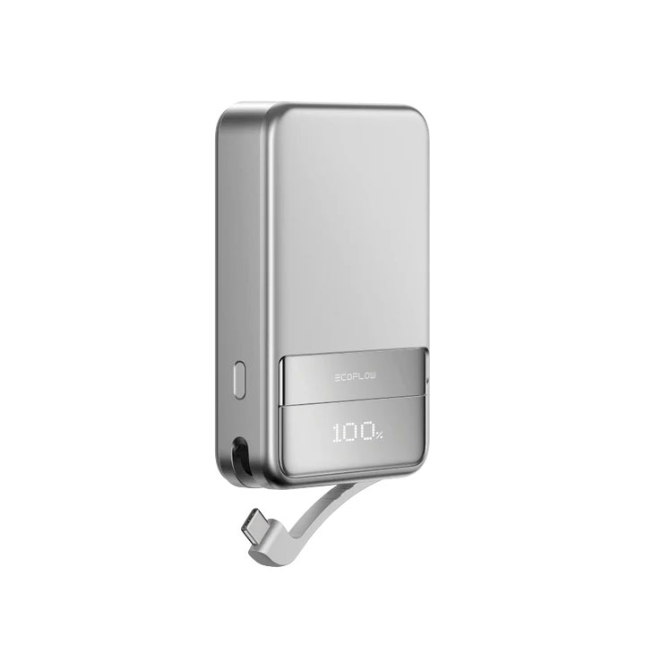 EcoFlow RAPID Magnetic Power Bank (10000mAh, 15W) – EF-RAPID5000 – Silver Silver