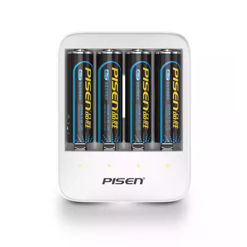 Pisen AA Rechargeable 2200mAh 4Pack + USB Charger