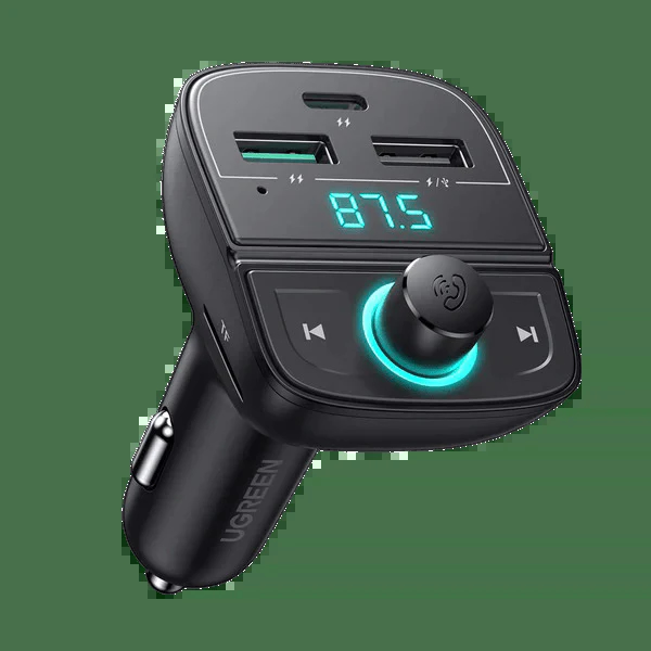 UGREEN Car Bluetooth Adapter – Bluetooth FM Transmitter for Car PD/QC 3.0 Car Charger CD229 80910