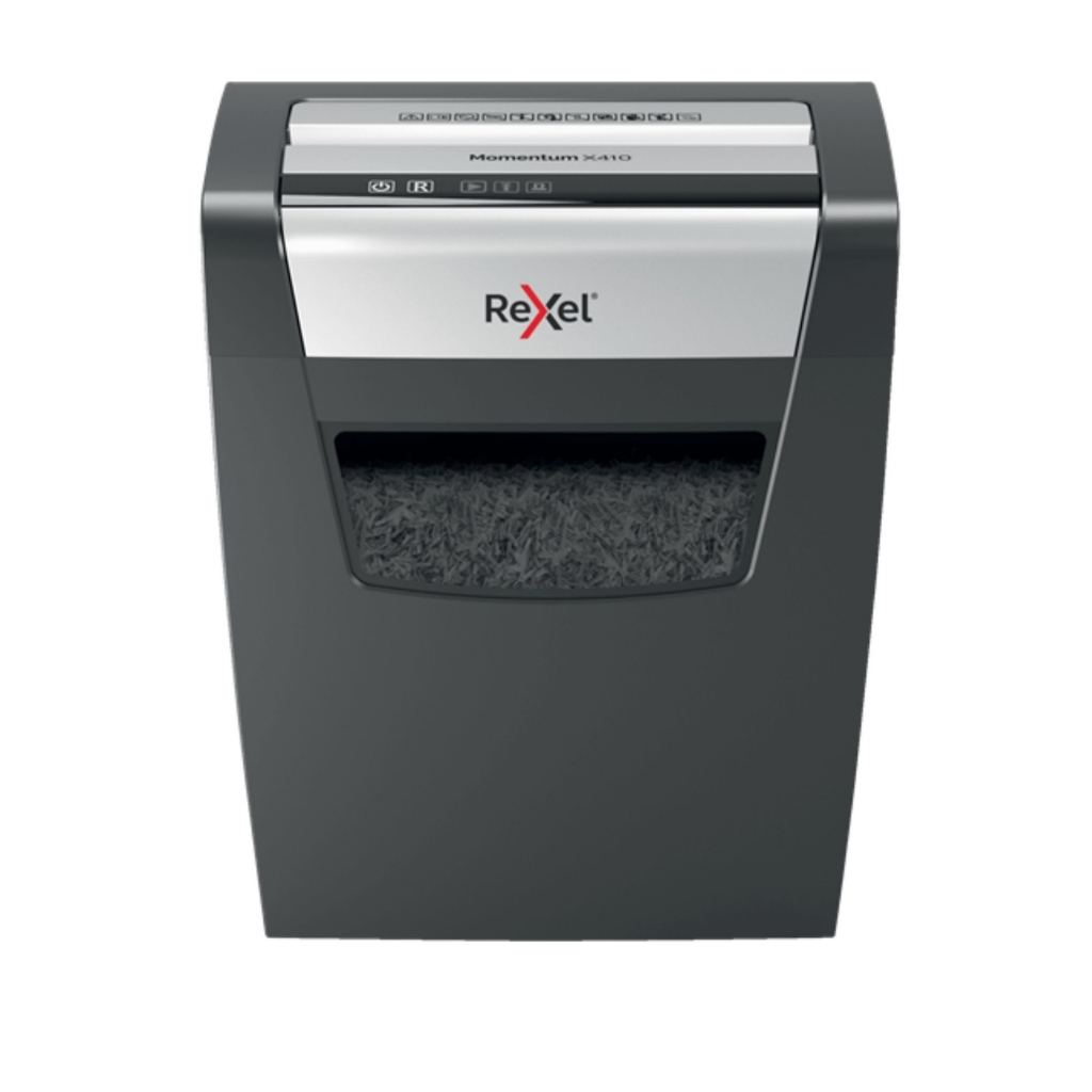 Rexel Momentum X410 Cross Cut Paper Shredder | 10 Sheets, 23 Litres, P4